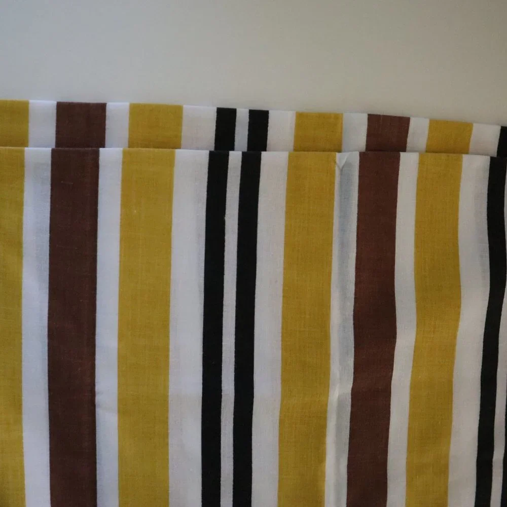 VTG Springmaid Marvelaire Mustard Brown Stripe Pillowcase Set of 2 Mid Century